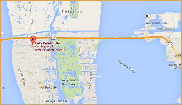 Cozy Corner Cafe Merrtitt Island Google Map